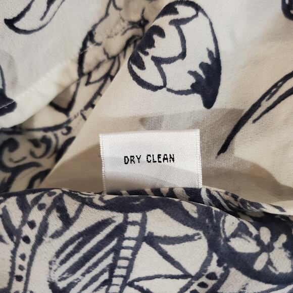 Vtg Talbots 100% Silk Floral Short Flutter Sleeve Button Ruffle Top Size 16 Y2K - Picture 9 of 9